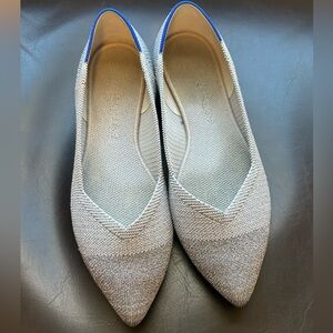 Rothy’s 8.5 Silver Metallic Point Flats